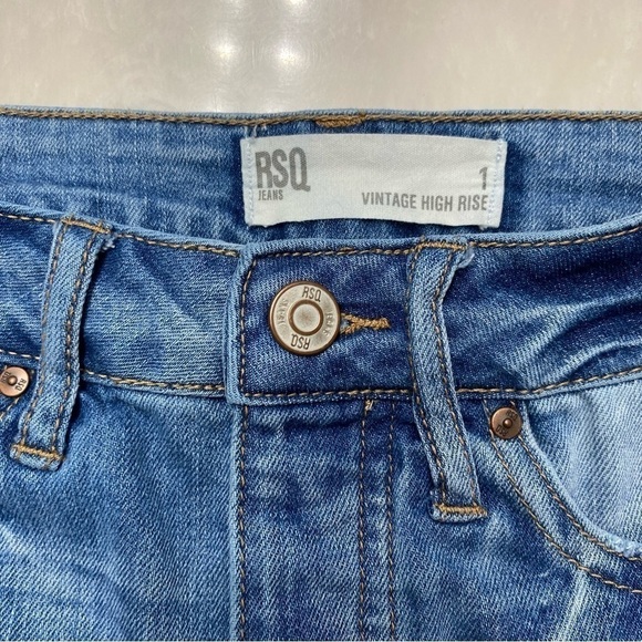 RSQ High Rise Jean Shorts Button Fly Size 1 - Picture 9 of 14